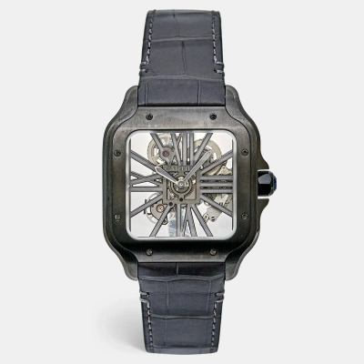 Pre-owned Cartier Black Steel Watch Large Model Whsa0009 Men's Watch 39.7 Mm