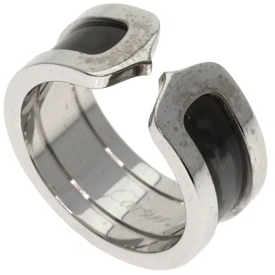 Pre-owned Cartier Black White Gold White Gold (18k) Band Ring ()