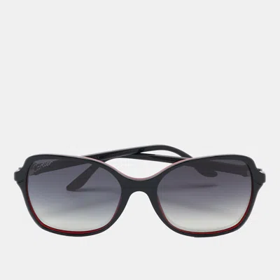 Pre-owned Cartier Black/red Gradient K015153 Square Sunglasses