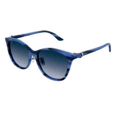 Cartier Blue Cat Eye Ladies Sunglasses Ct0186sa 006 57