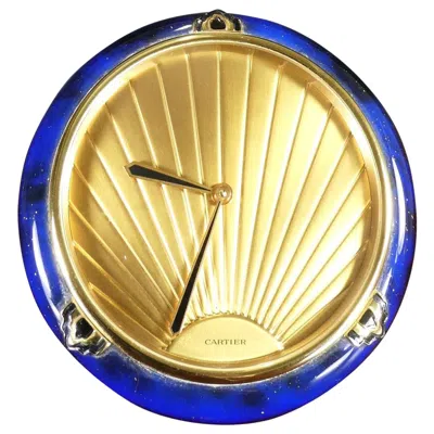 Pre-owned Cartier Blue Enamel Art Deco Style Desk Clock