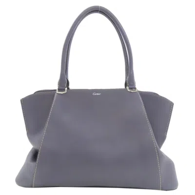 Pre-owned Cartier Blue Leather Tote Bag ()