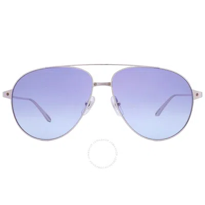 Cartier Blue Pilot Unisex Sunglasses Ct0298s 010 59 In Metallic