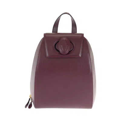 Pre-owned Cartier Bordeaux Leather Backpack ()