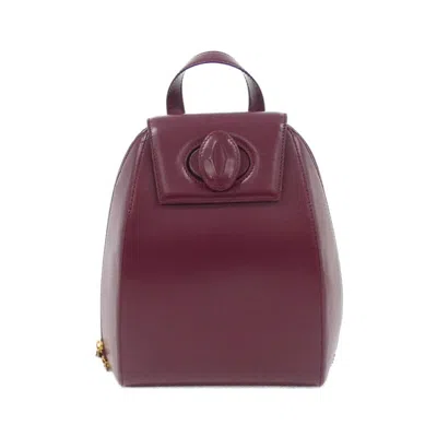 Pre-owned Cartier Bordeaux Leather Backpack ()