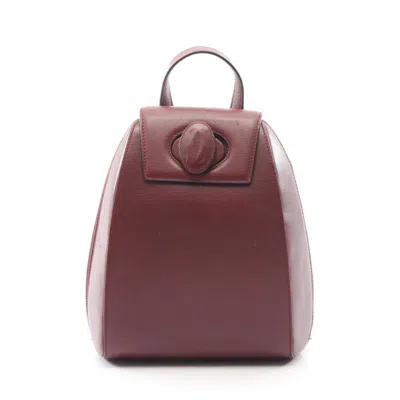Pre-owned Cartier Bordeaux Leather Backpack () In Burgundy