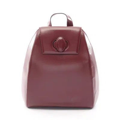 Pre-owned Cartier Bordeaux Leather Backpack ()