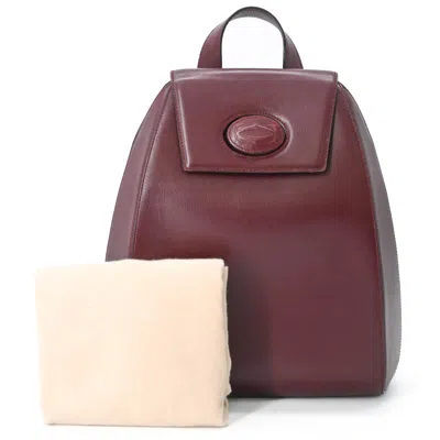 Pre-owned Cartier Bordeaux Leather Backpack ()