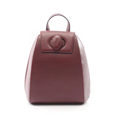 Pre-owned Cartier Bordeaux Leather Backpack () In Burgundy
