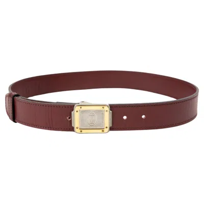Pre-owned Cartier Bordeaux Leather Belt In Brown