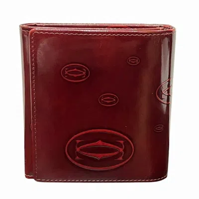 Pre-owned Cartier Bordeaux Leather Coin Purse/coin Case ()