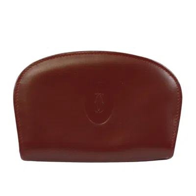 Pre-owned Cartier Bordeaux Leather Coin Purse/coin Case ()