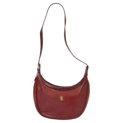Pre-owned Cartier Bordeaux Leather Crossbody Bag In Brown