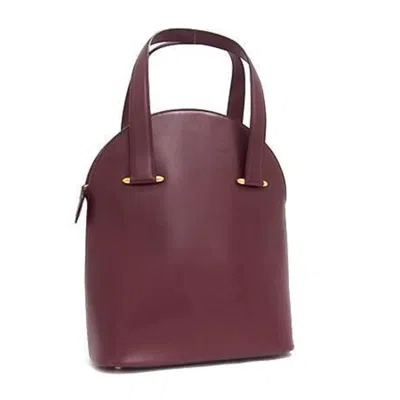 Pre-owned Cartier Bordeaux Leather Handbag Shoulder Bag Tote Bag () In Burgundy