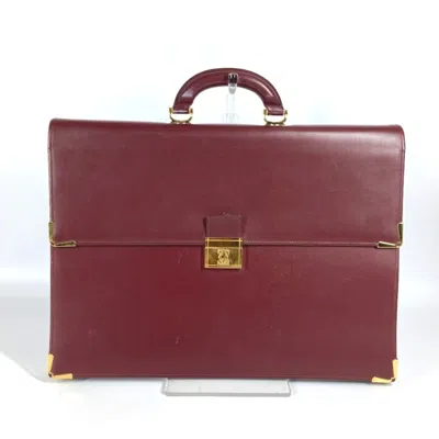 Pre-owned Cartier Bordeaux Leather Handbag Tote Bag () In Burgundy