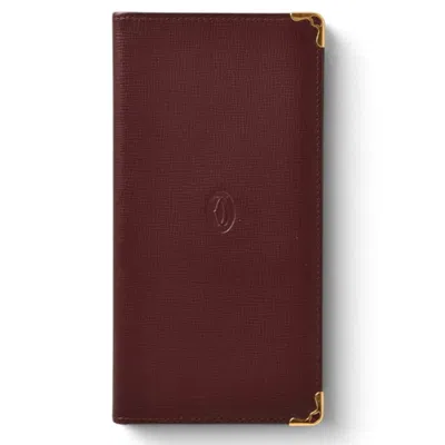 Pre-owned Cartier Bordeaux Leather Long Wallet (bi-fold) ()