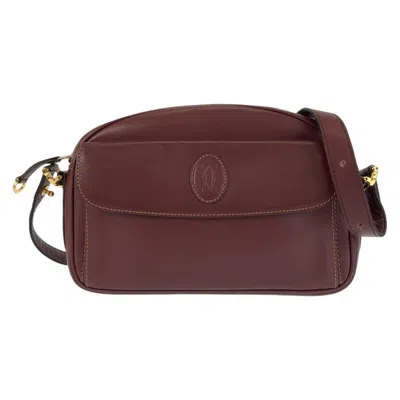 Pre-owned Cartier Bordeaux Leather Pochette Shoulder Bag ()