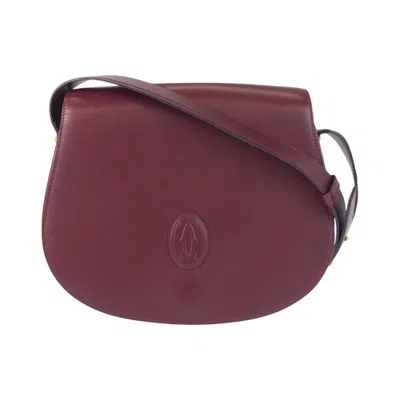 Pre-owned Cartier Bordeaux Leather Pochette Shoulder Bag ()