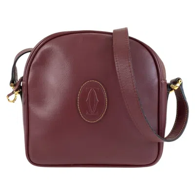 Pre-owned Cartier Bordeaux Leather Pochette Shoulder Bag ()