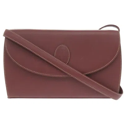 Pre-owned Cartier Bordeaux Leather Shoulder Bag ()