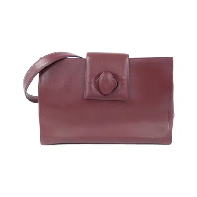 Pre-owned Cartier Bordeaux Leather Shoulder Bag ()