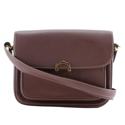 Pre-owned Cartier Bordeaux Leather Shoulder Bag ()