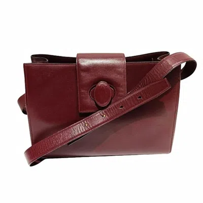 Pre-owned Cartier Bordeaux Leather Shoulder Bag ()