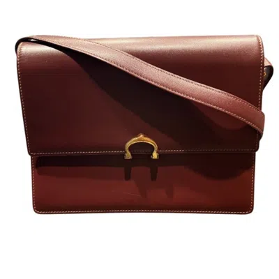 Pre-owned Cartier Bordeaux Leather Shoulder Bag ()