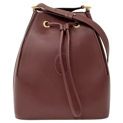 Pre-owned Cartier Bordeaux Leather Shoulder Bag ()