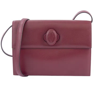 Pre-owned Cartier Bordeaux Leather Shoulder Bag ()
