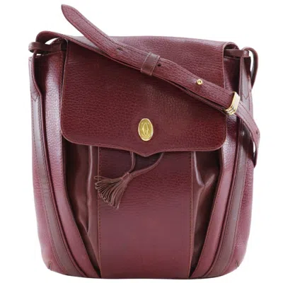 Pre-owned Cartier Bordeaux Leather Shoulder Bag ()