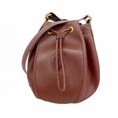 Pre-owned Cartier Bordeaux Leather Shoulder Bag () In Burgundy