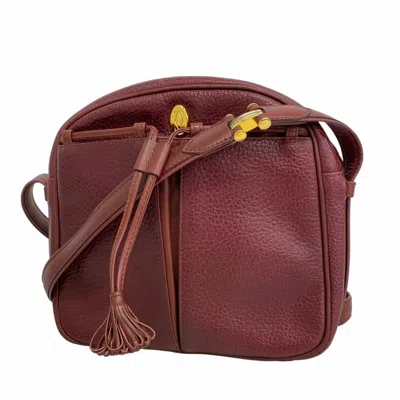 Pre-owned Cartier Bordeaux Leather Shoulder Bag () In Burgundy