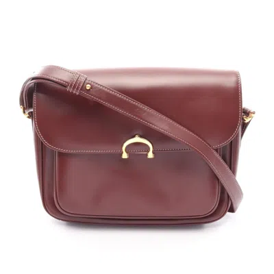 Pre-owned Cartier Bordeaux Leather Shoulder Bag ()