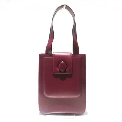 Pre-owned Cartier Bordeaux Leather Shoulder Bag Tote Bag ()