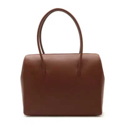 Pre-owned Cartier Bordeaux Leather Shoulder Bag Tote Bag ()