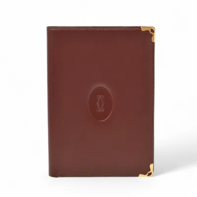 Pre-owned Cartier Bordeaux Leather Wallet (bi-fold) ()