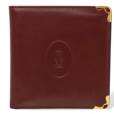 Pre-owned Cartier Bordeaux Leather Wallet (bi-fold) ()