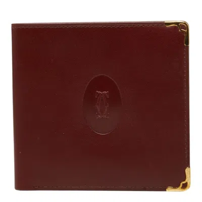 Pre-owned Cartier Bordeaux Leather Wallet (bi-fold) ()