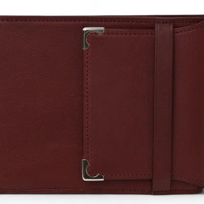 Pre-owned Cartier Bordeaux Leather Wallet (tri-fold) () In Burgundy