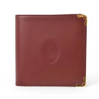 Pre-owned Cartier Bordeaux Rayon Wallet (bi-fold) ()