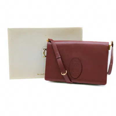 Pre-owned Cartier Bordeaux Red Color Handbag Shoulder Bag ()