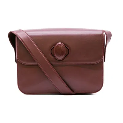 Pre-owned Cartier Bordeaux Red Color Leather Shoulder Bag ()