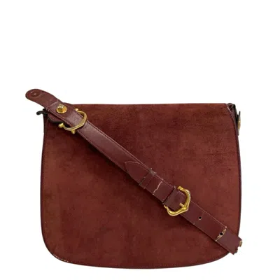 Pre-owned Cartier Bordeaux Red Color Suede Leather Shoulder Bag () In Burgundy