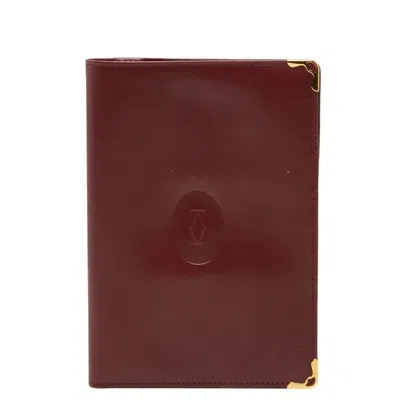 Pre-owned Cartier Bordeaux Wine Red Leather Wallet (bi-fold) () In Bordeaux, Wine Red