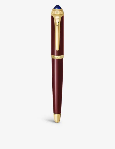 Cartier Boys Gold Kids R De Brand-engraved Gold-tone Composite Rollerball Pen In Burgundy