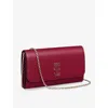 Cartier Womens Red Brand-foiled Leather Wallet On-a-chain In Red