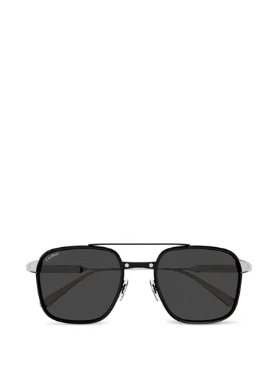 Cartier Square Frame Sunglasses In Black