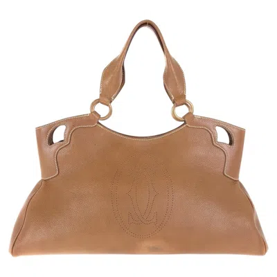 Pre-owned Cartier Brown Leather Handbag Shoulder Bag ()