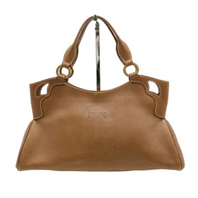 Pre-owned Cartier Brown Leather Handbag Tote Bag ()